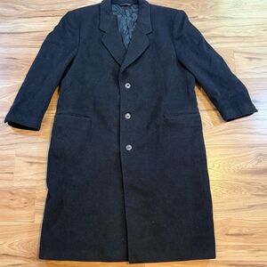 Di Silver Men’s 46R Cashmere Blend Overcoat Black
